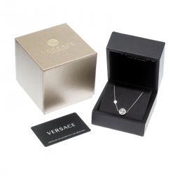 Pre Owned Versace Medusa Diamond 18k White Gold Bracelet 