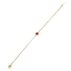 Versace Red Gemstone 18k Rose Gold Soft Bracelet