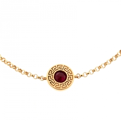 Versace Red Gemstone 18k Rose Gold Soft Bracelet