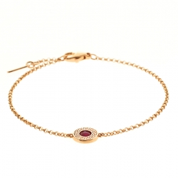 Versace Red Gemstone 18k Rose Gold Soft Bracelet