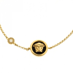 Versace Medusa Diamond 18k Yellow Gold Soft Charm Bracelet 