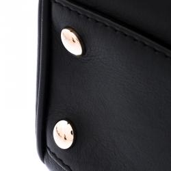 Pre Owned حقيبة يد فرساتشي بيليزو إمباير متوسطة جلد سوداء