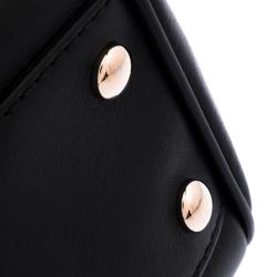 Pre Owned حقيبة يد فرساتشي بيليزو إمباير متوسطة جلد سوداء