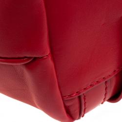 Versace Red Leather and Stripe Patent Leather Hobo