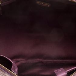 Versace Cedar Dark Beige Embossed Leather Braided Satchel