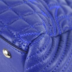 Pre Owned حقيبة كتف فيرساتشي تاليا فانيتاس جلد أزرق منقوش