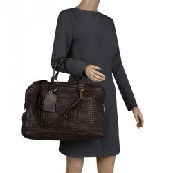 Versace Couture Dark Brown Leather Signature Top Handle Bag