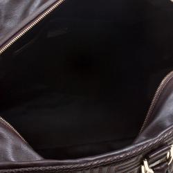 Versace Couture Dark Brown Leather Signature Top Handle Bag