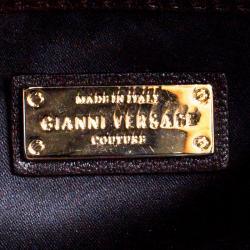 Versace Couture Dark Brown Leather Signature Top Handle Bag