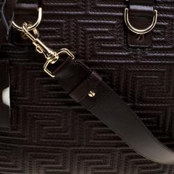 Versace Couture Dark Brown Leather Signature Top Handle Bag