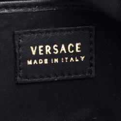 مملوكة مسبقًا حقيبة كلتش فيرساتشي جلد أسود بإطار