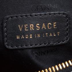 Pre Owned Versace Yellow Printed Nylon Cosmetic Pouch