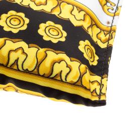 Pre Owned Versace Yellow Printed Nylon Cosmetic Pouch