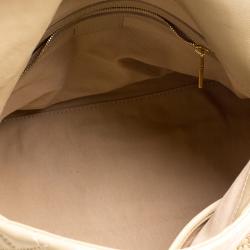 Versace Beige/Pink Quilted Barocco Leather Top Handle Bag