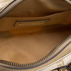 Versace Gold Canvas and Leather Medusa Satchel