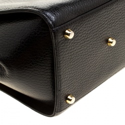 Pre Owned Versace Black Leather Medusa Shoulder Bag