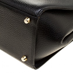 Pre Owned Versace Black Leather Medusa Shoulder Bag