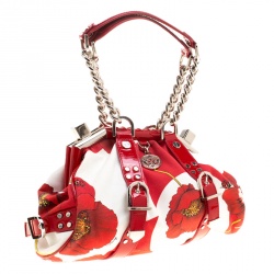 مملوكة مسبقًا Versace Multicolor Printed Canvas and Patent Leather Madonna Framed Satchel
