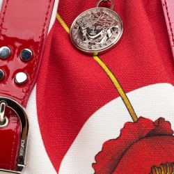 مملوكة مسبقًا Versace Multicolor Printed Canvas and Patent Leather Madonna Framed Satchel