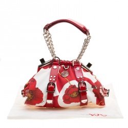 مملوكة مسبقًا Versace Multicolor Printed Canvas and Patent Leather Madonna Framed Satchel
