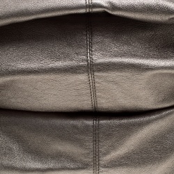 Versace Metallic Grey Leather Hobo