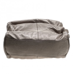 Versace Metallic Grey Leather Hobo