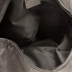 Versace Metallic Grey Leather Hobo