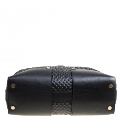 Pre Owned حقيبة يد فرساتشي مدوسا جلد منقوشة سوداء