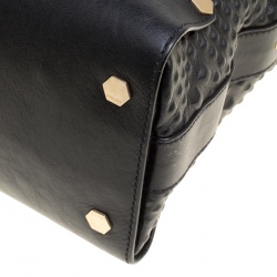 Pre Owned حقيبة يد فرساتشي مدوسا جلد منقوشة سوداء