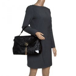 Versace Black Patent Leather Altea Top Handle Bag