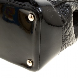 Versace Black Patent Leather Altea Top Handle Bag