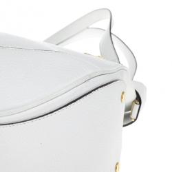 Pre Owned Versace White Leather Zip Tote Large