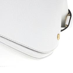 Pre Owned Versace White Leather Zip Tote Large