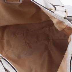 Pre Owned Versace White Leather Zip Tote Large