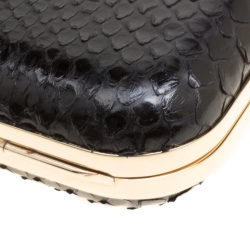 مملوكة مسبقًا Versace Black Python Box Clutch