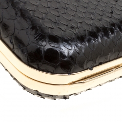 مملوكة مسبقًا Versace Black Python Box Clutch