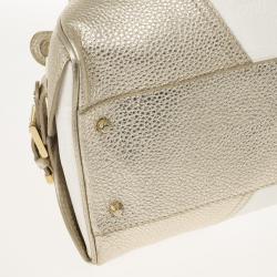 Pre Owned Versace Jumbo White Logo Jacquard Bowler Bag