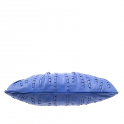 Pre Owned حقيبة كتف فيرساتشي بسلسلة ومرآة بإطار جلد زرقاء