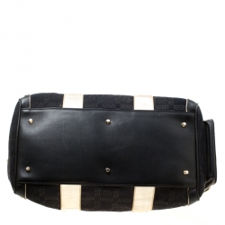 Pre Owned Versace Black Signature Fabric Studded Snap Out Of It Satchel 