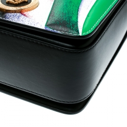 Versace Multicolor Clash Print Icon Leather Shoulder Bag