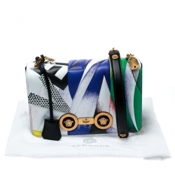 Versace Multicolor Clash Print Icon Leather Shoulder Bag