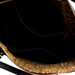 Versace Navy Blue Quilted Leather Athena Vanitas Top Handle Bag