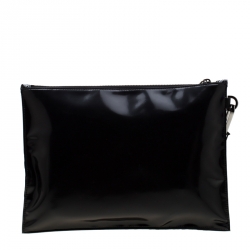 Pre Owned Versace Black Signature Patent Leather Pouch