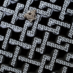 Pre Owned Versace Black Signature Patent Leather Pouch