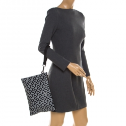 Pre Owned Versace Black Signature Patent Leather Pouch