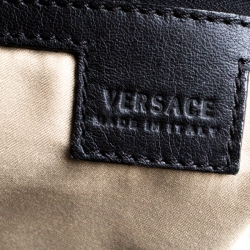 Pre Owned حقيبة فرساتشي جلد سوداء