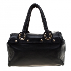 Pre Owned حقيبة فرساتشي جلد سوداء