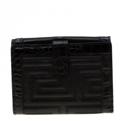 Pre Owned Versace Black Quilted Leather Bifold Wallet