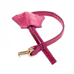 Pre Owned Versace Pink Crocodile Snap Out Of It Satchel