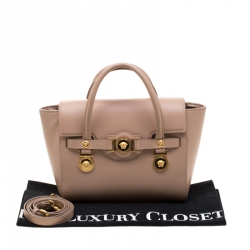 مملوكة مسبقًا Versace Nude Leather Medusa Medallion Tote